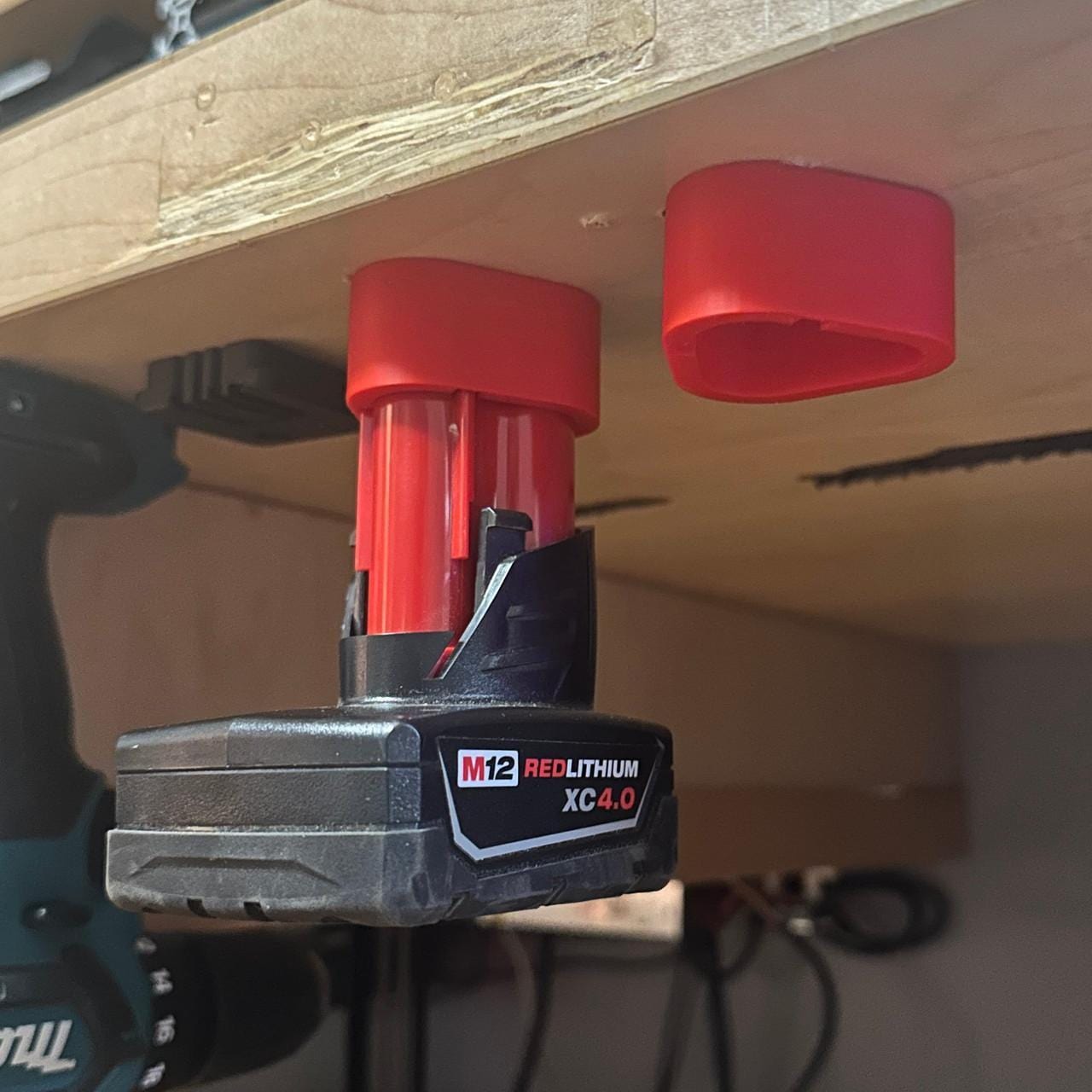 Milwaukee Wall Mounts for M12 Batteries - Durable PETG Material - Lifetime Guarantee - Secure Friction Fit - Made in USA NW3DPrinting Black-1 Pack