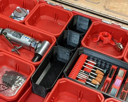 Low-Profile Middle Bins for Milwaukee Packout NW3DPrinting Black-4 Bins