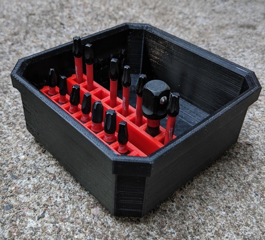 Milwaukee Tool Style Bit Holders for Milwaukee Packout Bins NW3DPrinting