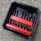 Milwaukee Tool Style Bit Holders for Milwaukee Packout Bins NW3DPrinting Red-Small- 8 Bits